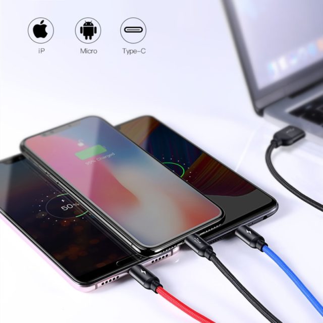 3 in 1 USB Type C Cable for Mobile Phone