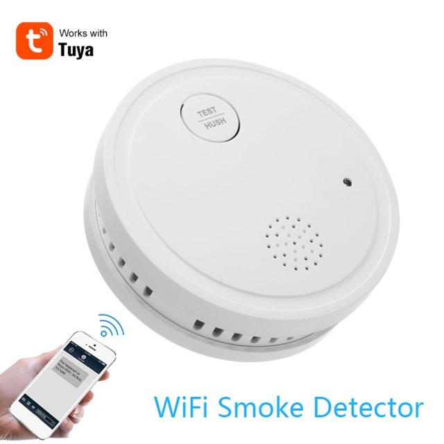 Tuya 433MHz WiFi Strobe Smoke Detector Wireless Independent Alarm Smoke Home Security Alarm Smoke Detector Sensor Fire Equipment