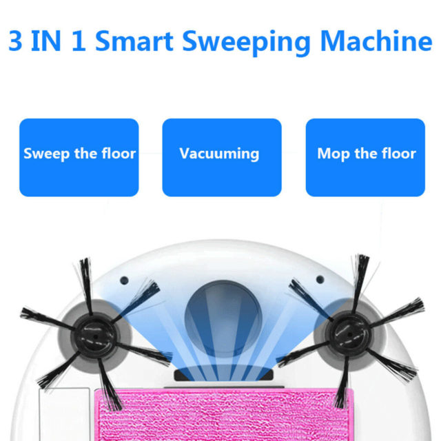 Multi functional Robot Vacuum Cleaner , 3-In-1 Auto Rechargeable Smart Sweeping
