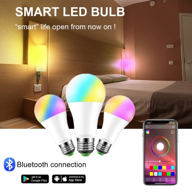 20 Modes Dimmable RGB LED Smart 15W Bluetooth Magic Lamp Music Control App