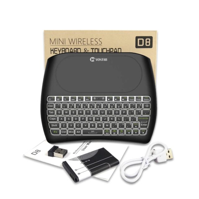 Backlight 2.4GHz Wireless Air Mouse English Russian Spanish Mini Keyboard