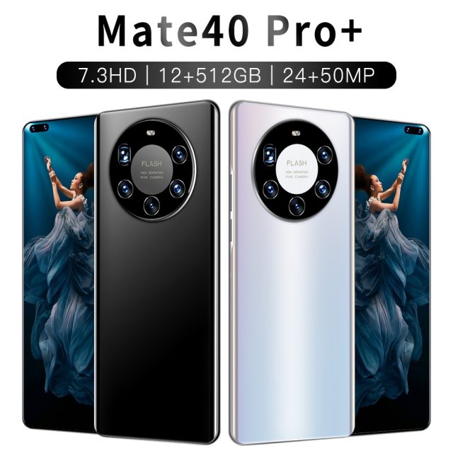 7.3inch Mate40 Pro+ Deca Core Smartphone 4 Camera 8GB RAM 256GB ROM Dual SIM