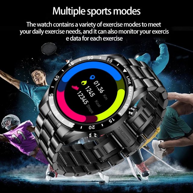 New Smart Watch Men Full Touch Screen Sports Fitness Watch IP67 Waterproof