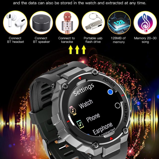 Smart watch Custom watch face long standby time 1.28 inch full circle touch