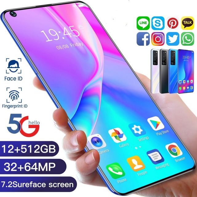 N7 Pro Smartphone 5000mAh 7.2Inch HD Screen 12+512G  Face Unlock Dual SIM