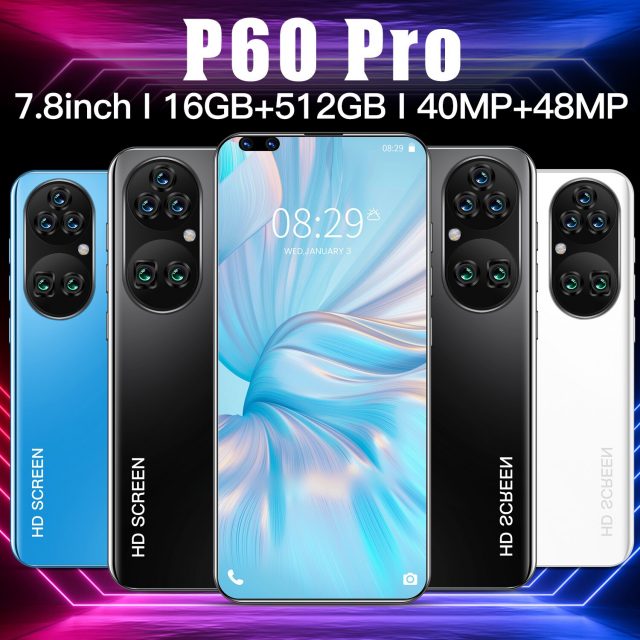 P60 PRO 7.8 Inch Water Drop Screen Android 11.0 Smartphone 40MP+48MP Dual Sim